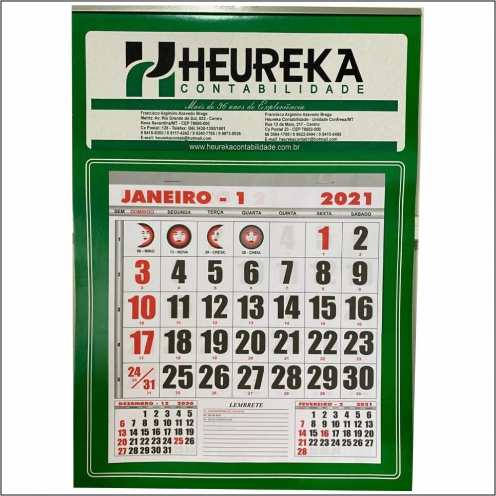 Imagem do produto Calendário de Parede